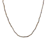 Collier doré perles marrons, couronnes dorées et noeuds marrons 75 cm