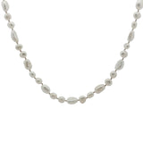 Collier doré perles de culture de différentes tailles avec noeuds beige 75 cm
