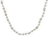 Collier doré perles de culture de différentes tailles avec noeuds blancs 75 cm