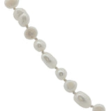 Collier doré perles de culture de différentes tailles avec noeuds blancs 75 cm