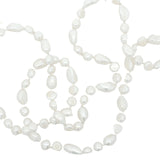 Collier doré perles de culture de différentes tailles avec noeuds blancs 75 cm
