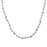 Collier doré perles de culture de différentes tailles avec noeuds turquoise 75 cm