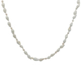 Collier doré avec coquillages blancs et perles de culture 75 cm