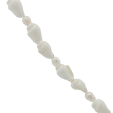 Collier doré avec coquillages blancs et perles de culture 75 cm