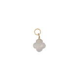 Charms doré trèfle quartz rose 10 mm