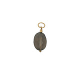Charms doré quartz fumé facetté et petites perles dorées
