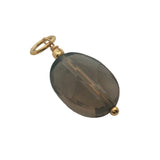 Charms doré quartz fumé facetté et petites perles dorées