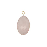 Charms doré quartz rose ovale avec fil doré