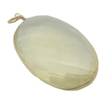 Charms doré quartz citron ovale avec fil doré