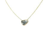 Organic Diamond Slice Choker Necklace