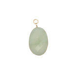 Charms doré prehnite ovale avec fil doré