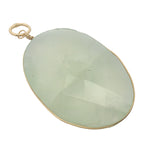 Charms doré prehnite ovale avec fil doré