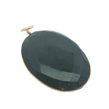 Charms doré onyx noire ovale avec fil doré
