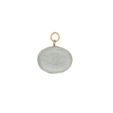 Charms doré oeil gravé sur médaille en cristal blanc avec fil doré