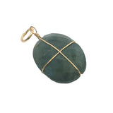 Charms doré labradorite ovale facettée entourée d'un fil doré