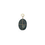 Charms doré quartz fumé ovale facetté entouré d'un fil doré