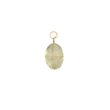 Charms doré quartz citron ovale facetté entouré d'un fil doré