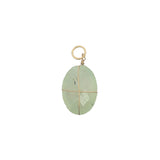 Charms doré prehnite ovale entourée d'un fil doré