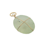 Charms doré prehnite ovale entourée d'un fil doré