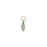Charms doré prehnite rectangulaire et petite onyx verte