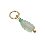 Charms doré prehnite rectangulaire et petite onyx verte