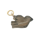 Charms doré colombe taillée dans du quartz fumé