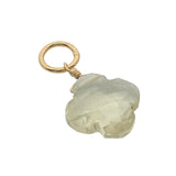 Charms doré trèfle quartz citron 10 mm