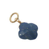 Charms doré trèfle lapis lazulis 10 mm