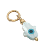 Charms doré main de Fatma en nacre avec oeil