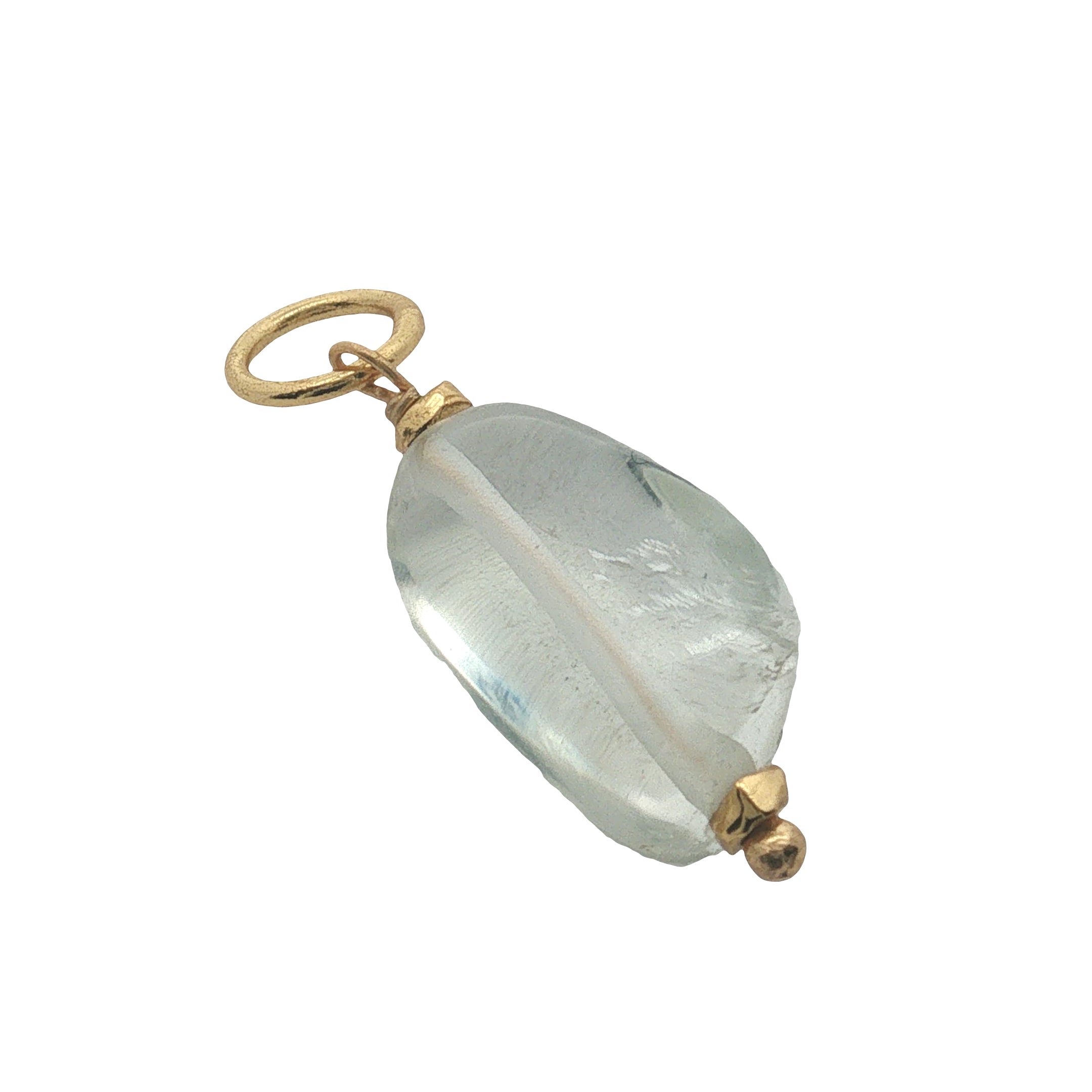 Charms doré quartz citron lisse