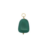 Charms doré onyx verte et petites perles dorées
