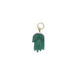 Charms doré main de Fatma taillée dans de l'onyx verte S