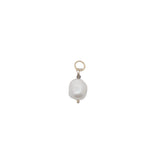 Charms doré perle de culture avec petite quartz fumé