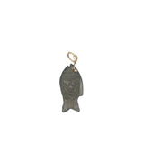 Charms doré poisson taillé dans du quartz fumé