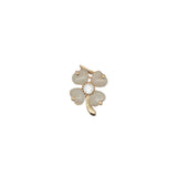 Charms doré trèfle 4 feuilles prehnite et zircon