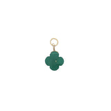 Charms doré trèfle onyx verte 12 mm