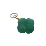Charms doré trèfle onyx verte 12 mm