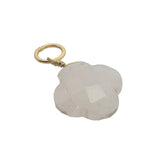 Charms doré trèfle quartz rose 12 mm