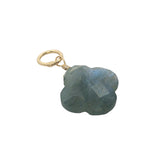 Charms doré trèfle labradorite 12 mm