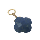 Charm doré trèfle lapis lazulis 12 mm