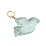 Charms doré colombe taillée dans de la topaze bleue