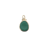 Charms doré onyx verte cerclée de doré