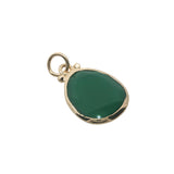 Charms doré onyx verte cerclée de doré