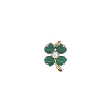 Charms doré trèfle 4 feuilles onyx verte et zircon