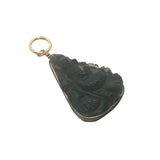 Charms doré Ganesh taillée dans du quartz fumé avec fil doré
