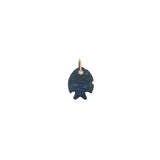 Charms doré poisson taillé dans de la lapis lazulis avec zircons