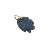Charms doré poisson taillé dans de la lapis lazulis avec zircons