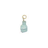 Charms doré Figa taillé dans du cristal bleu