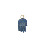 Charms doré main de Fatma taillée dans du lapis lazuli
