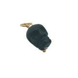 Charms doré tête de mort noire avec perles de culture